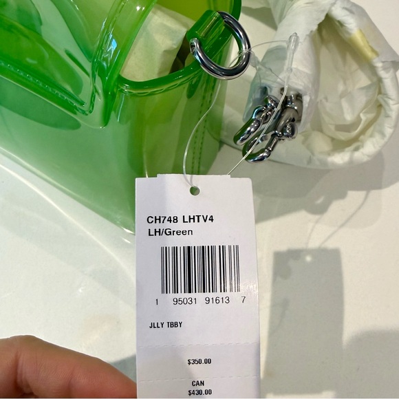 NWT Coach Jelly Tabby Shoulder Bag - Electric Green / Lime (CH748) - Picture 4 of 5